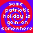 Four identical display red and blue spiral backgrounds with white pixelated text reading "some patriotic holiday is going on somewhere" in a