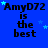 Blue background with repeated text "AmyD72 is the best" in black font, scattered light blue stars.