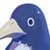 Static pixelated image of a blue bird-like creature's head with a light-colored beak and visible eye, cropped to show only the upper portion against a white background.