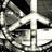 Pixelated grayscale image of a stylized figure with angular features and abstract geometric shapes surrounding it.