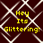 Dark brown background with white geometric lines forming a repeating diamond pattern, overlaid with yellow text reading "Hey Its Glittering!" in four identical sections.
