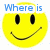 Yellow smiley face icons with black eyes and mouth, arranged in a with blue text overlays reading 'Where is', 'that', 'SMILE', 'I used', 'to know??' and a large question mark