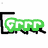 Three distinct text-based icons displayed in a with black L-shaped borders, each containing stylized text in different colors