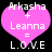 Two identical pink heart-shaped icons with white text reading 'Arkasha + Leanna = L.O.V.E' on black background.