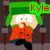 Pixelated character with green hat and orange shirt in three views, text labels 'Kyle' and 'Fan' appear on screen.