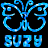 Static pixelated blue icon with butterfly-like top design and