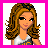 Pixelated image of a woman with long brown hair wearing a white and gray top, next to pink text reading "I only cheer for JESUS!!!" on a light purple background.