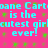 Pixelated cyan text on bright pink background with green square accents, repeating 'Cartoane is the cutest girl ever!' in a pattern