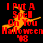 Red text on black background reads 'I Put A Spell On You Halloween '08' with a yellow-orange witch silhouette in motion.