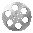 Six grayscale circular icons with varying hole patterns arranged in two of three on a light gray background