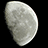 Pixelated moon graphic with purple text blocks on black background, static image.