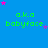 Blue background with green text 'a.k.a babyface' repeated in a , pink and purple stars scattered throughout