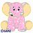 Pixelated cartoon animal icons: pink elephant, light blue seal, and orange lion with yellow accents on white background.