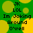 Green background with yellow circles, black text reading JK, LOL, Im Joking Around O'well arranged in two vertical
