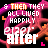 Animated icon with repeating text 'THEN THEY ALL LIVED HAPPILY AFTER' over pink and orange abstract shapes on black background.