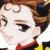 A 50x50 pixel buddy icon featuring a cartoon-style anime girl with brown hair and a red collar on the left, next to green text reading "Original Icons .com" on a dark green background.