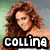 Three distinct celebrity images with 'collina' text overlay, each in separate with different backgrounds and hair colors