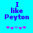 Blue background with purple text reading "I like Peyton" and five pink/purple pixelated stars below, two versions showing star animation changes.