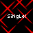 Red geometric patterns on black background with white text "SiNgLe!" in four positions, animated red lines shift across the screen.