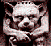 A stone gargoyle-like creature with red eyes and a crown, shown in multiple poses across frames.