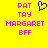 Yellow background with pink text and a blue heart symbol; two identical side-by-side layouts of four lines each.