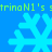 Blue background with repeating light blue snowflake icons and green text reading 'trinaN1's' in pixelated font.