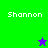 Green and purple display 'Shannon' text with a purple star on green and green star on purple, against a teal background