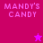 Four display "MANDY'S CANDY" text with a star symbol changing color across the