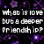 Pixelated text reads 'what is love but a deeper friendship' on black background with purple floral shapes.