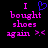 Pixelated text in pink and blue on black background with a heart symbol above 'I' and emoticon below.