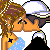 Pixel art contact sheet showing a couple kissing with text "True Love is 4ever" across four quadrants, each quadrant containing distinct visual elements and text.