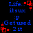 Pixelated blue text and red geometric shapes on black background, with repeated phrases and animated red square patterns shifting position across frames.