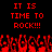 Red pixelated text and crowd on black background, repeated twice side-by-side.