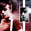 A static buddy icon featuring a person with short dark hair in a red-toned image, with a smaller grayscale inset of the same person's face on the right.