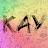 Animated contact sheet showing two frames of a pixelated 'KAY' text icon with gradient background transitioning from green to pink.