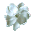 A sequence of five animated frames showing a white, cloud-like shape transforming from a rounded cluster to a horizontal streak against a gray background.