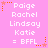 Pink background with white text listing names and "= BFFL" with orange star decorations in corners.