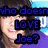 Pixelated image of a person with dark hair and purple clothing, overlaid with blue text in four quadrants.
