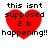 Red heart-shaped icon with black text reading "this isnt supposed 2 b happening!!" arranged in four on a white background