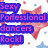 A pixelated image with a person in a dark blue shirt on the right and text blocks on the left.