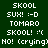 pixelated text icons on a dark green background, with red highlight boxes appearing in different positions across frames