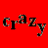 nine colored squares each displaying the word 'crazy' with heart symbols in various positions and colors