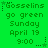 Green background with repeated text 'Gosselins go green Sunday April 19 9:00' and star symbols, showing animation changes in star positions.