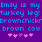 Pixelated blue text on purple background with repeated phrases and pink heart symbols below.