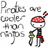 Pixelated icon shows a stick figure with red bandana holding sword and torch, next to gray text reading 'Pirates cooler than raps'.