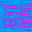 Blue background with repeating pink text and star symbols arranged in a pattern