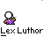 Animated contact sheet of 12 frames showing a pixel art character with white head and purple body interacting with blue/red elements against gray background.