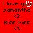 Red background displays black pixelated text and symbols with a white heart overlay on 'you' in the top-left section of the
