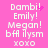 Pixelated text on pink background with animated heart and dot effects near 'Dambi!' in