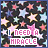 Animated contact sheet of 14 frames showing a buddy icon with pink text "I NEED A MIRACLE" over a starry background, where the letter 'A' in "NEED A" cycles through blue and white colors across frames.